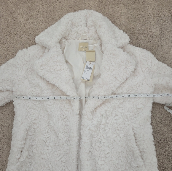 New With Tags! Elie Tahari Faux Fur White Coat Size Small - Picture 6 of 10